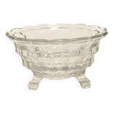 Tripod glass bonbonnière with cut design