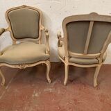 Pair of Louis XV style convertible in patinated beech XX century
