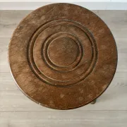 Antique tripod stool, solid wood, turned wood.