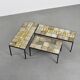 Three ceramic coffee tables by Les 2 Potiers, France, circa 1965