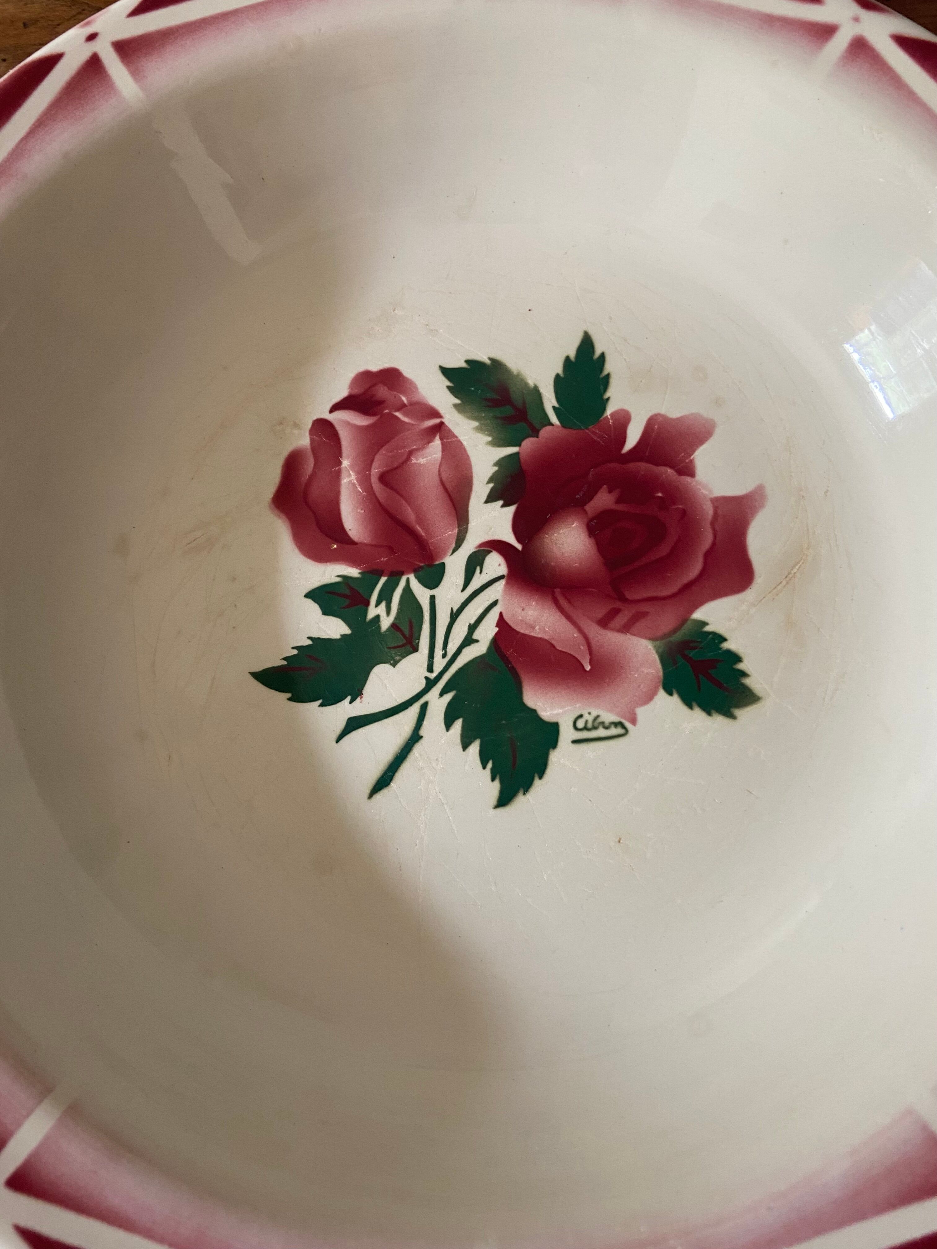 Set of dishes digoin-sarreguemines 40s model cibon