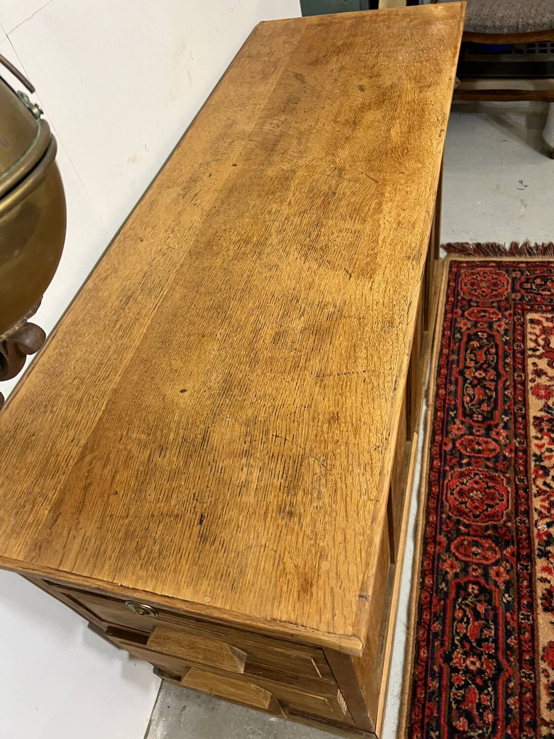 Ancien meuble de droguerie en chêne