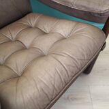 Leather armchair, Danish design, 1960s, manufactured by Genega Møbler