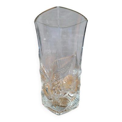 Vase floral feuillagé ''Prévert'' verre France