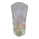 "Prévert" floral foliage vase, French glass