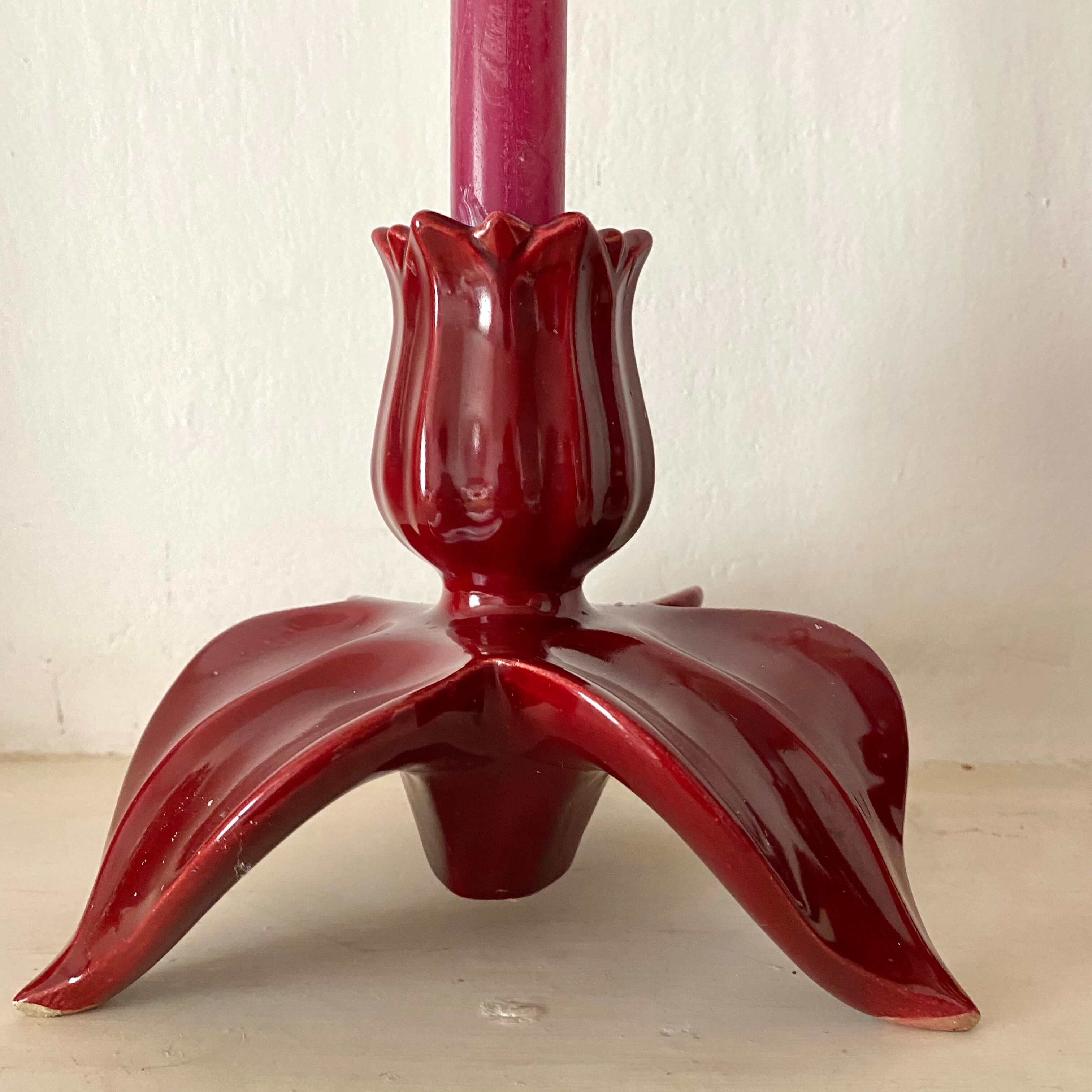 Pair of ceramic cab candlesticks