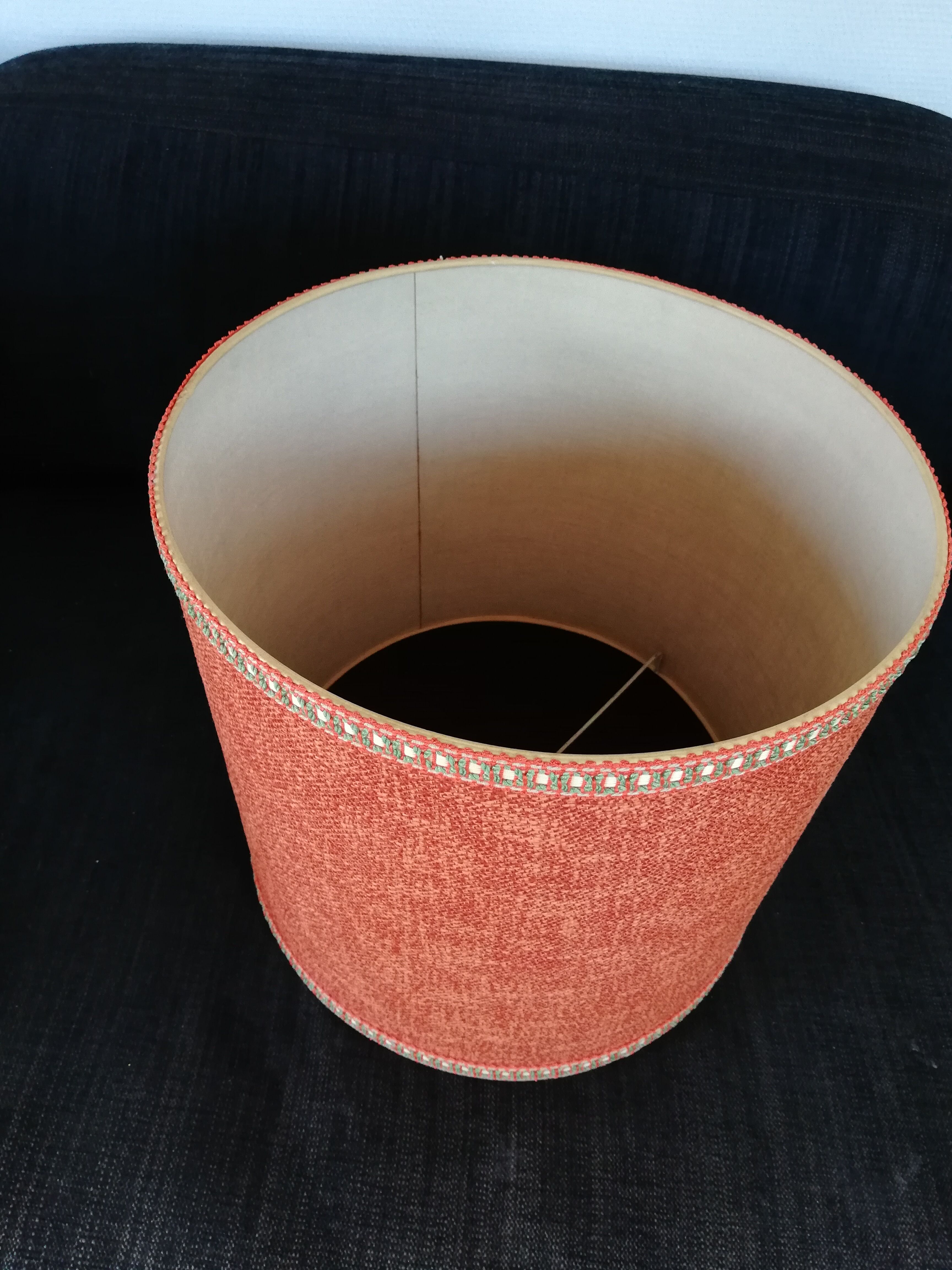 Burlap fabric lampshade for vintage lamp 60s