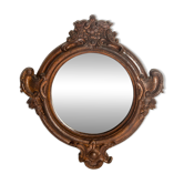 Miroir original en verre décoratif marron moyen, Europe, années 1960