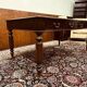 Old English Writing Desk with black leather top