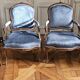 set of 4 Louis XV armchairs with queen's backs