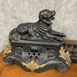 Fireplace bar named "gallery fires" Empire period in cast iron and bronze