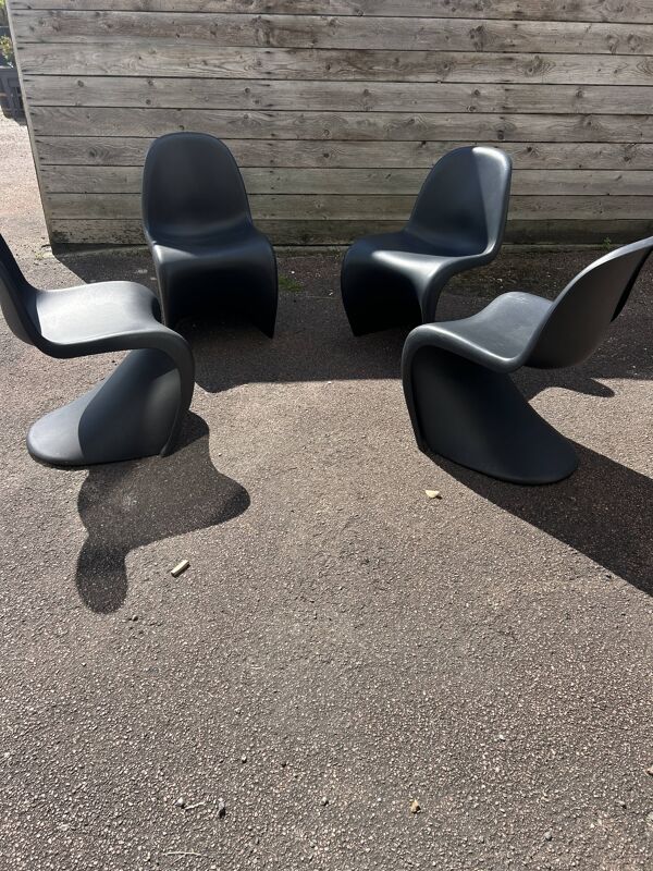 Série de 4 chaises Verner Panton Vitra noires