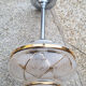 ceiling lamp, aluminum and chiseled glass, vintage, 50s