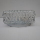 Ceiling lamp or wall lamp, square shaped in carved glass brand