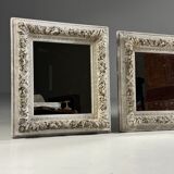Set of three French mirrors white