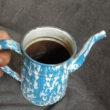 Vintage coffee maker in French sky blue enamel