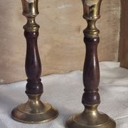 Wooden metal candle holders