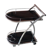 Italian glass and chrome trolley, 1970s