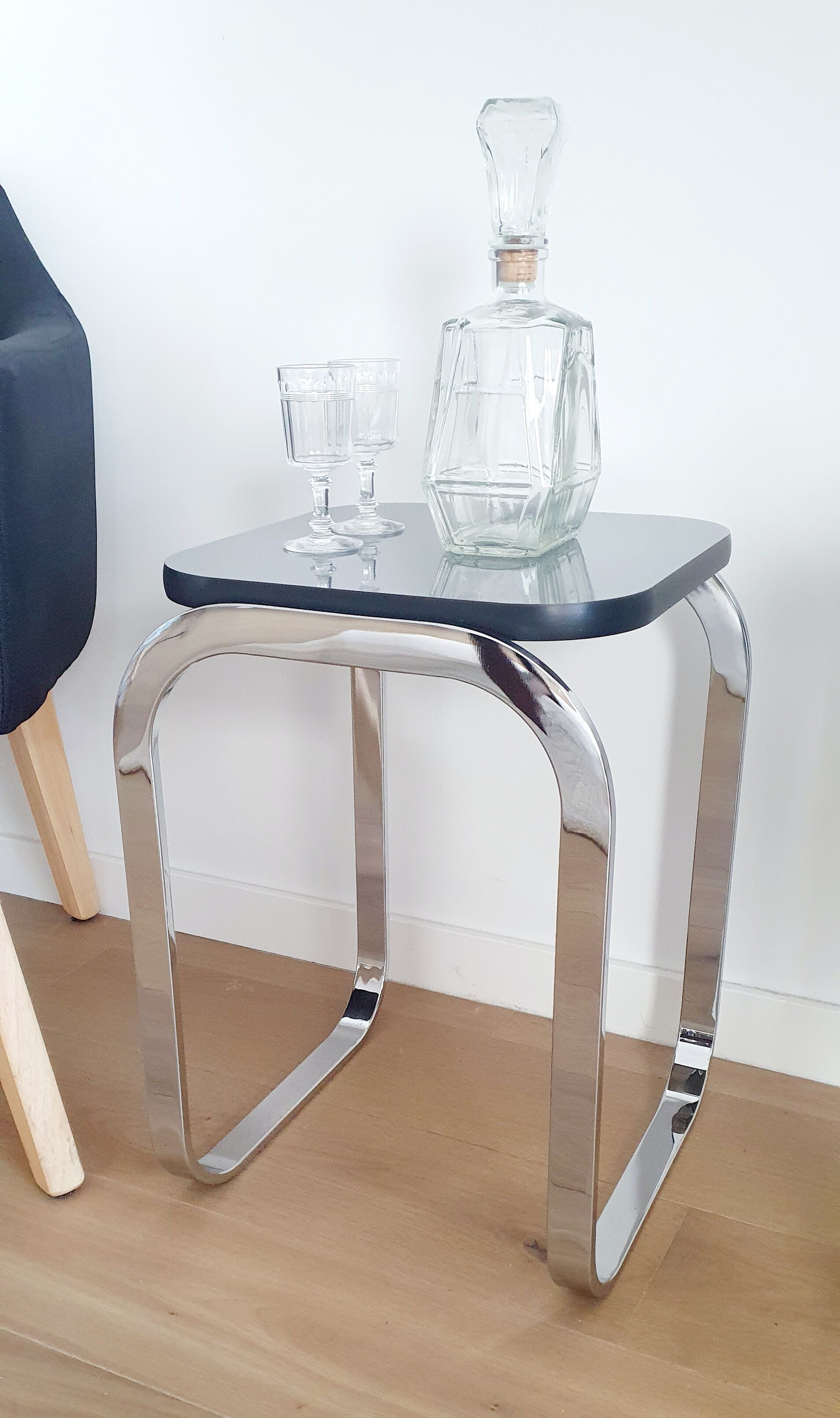 Bauhaus style chrome side table