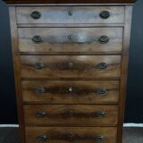 Restoration Style Walnut Veneer Chest of Drawers
