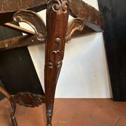 Antique wall console in carved walnut, Louis XV style, 19th century.