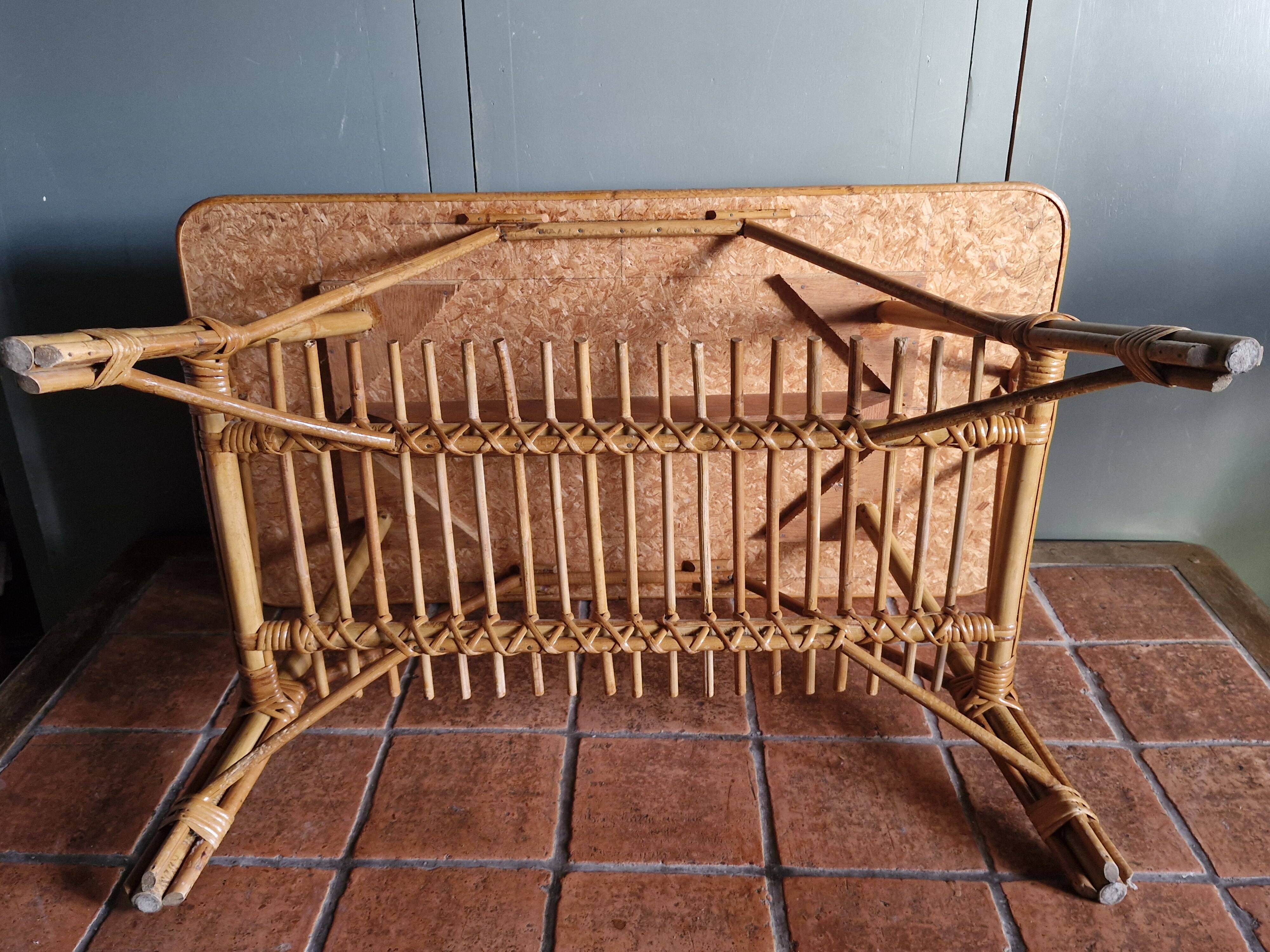 Vintage coffee table - Bamboo & Rattan - 1950s/60s