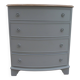 Vintage chest of drawers enhanced in verdigris, 4 drawers, wooden top