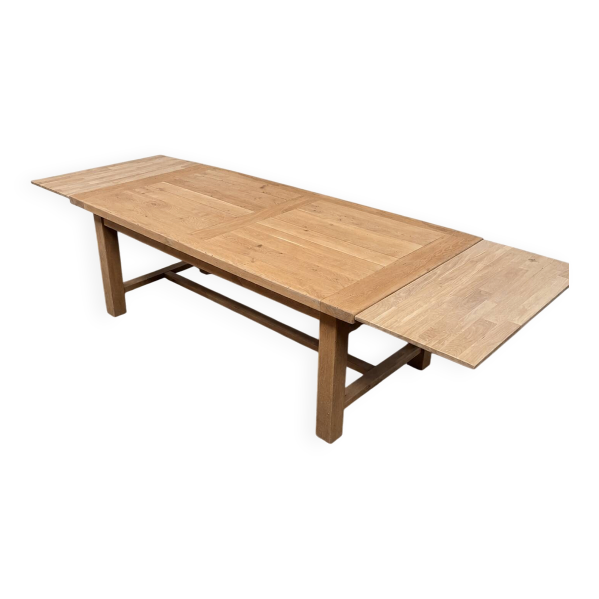 Table de ferme en chêne massif avec rallonges