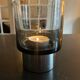 smoked glass candlestick Boussu edition, 1970