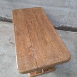 rustic brutalist oak coffee table 1950