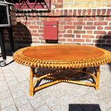 1960s rattan coffee table