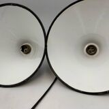 Enameled sheet metal pendant lights