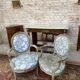Pair of armchairs medallion in lacquered wood style louis xvi xix eme century