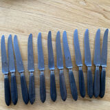 12 knives melted steel ebony handle