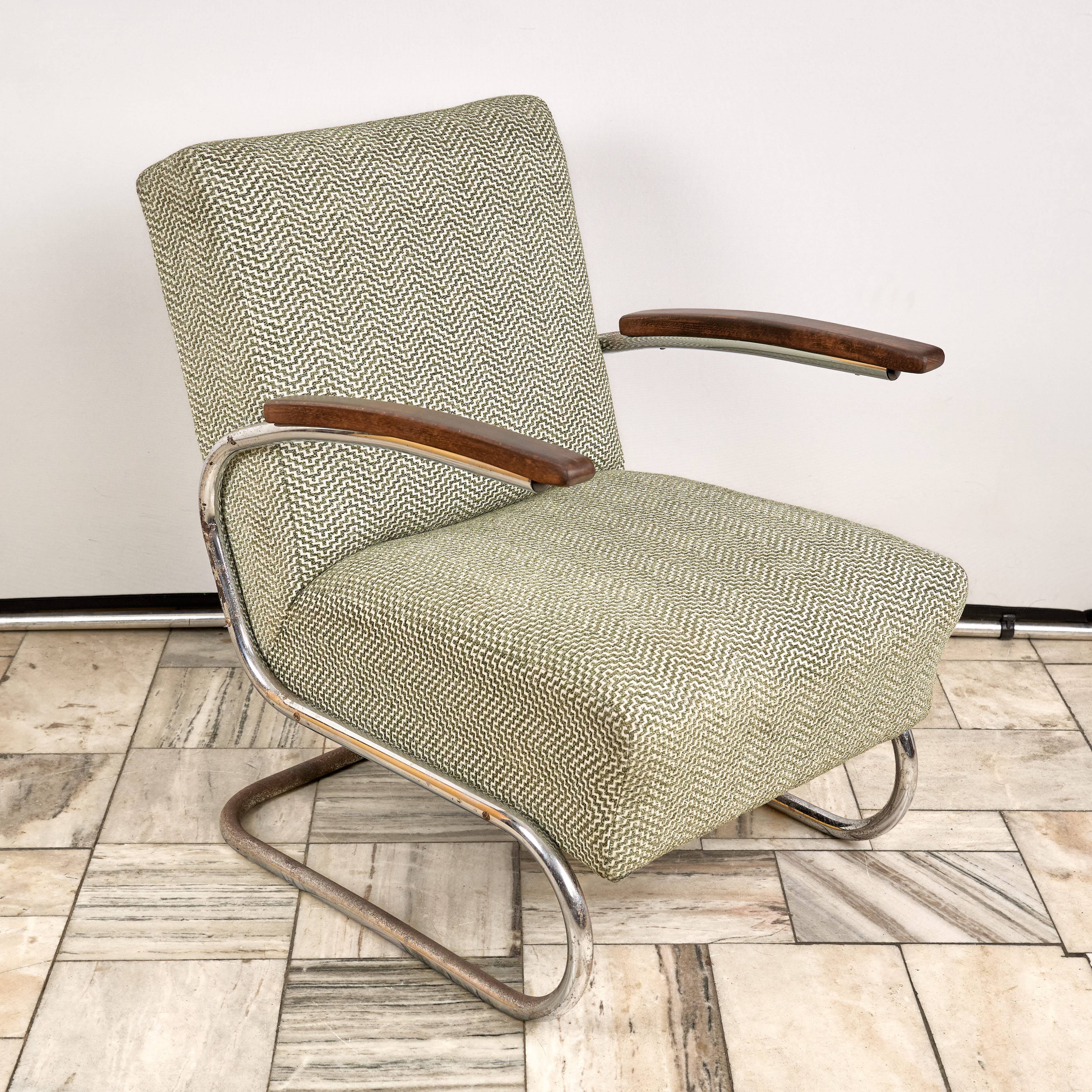 Cantilever Bauhaus Armchair S-411, Thonet, 1930s, Czechoslovakia