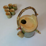 bamboo teapot service and folk art cups