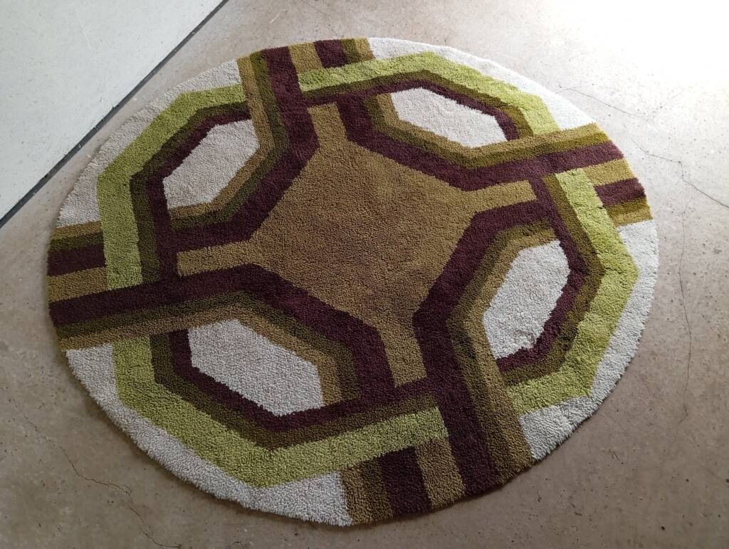 Tapis space age en laine, années 70