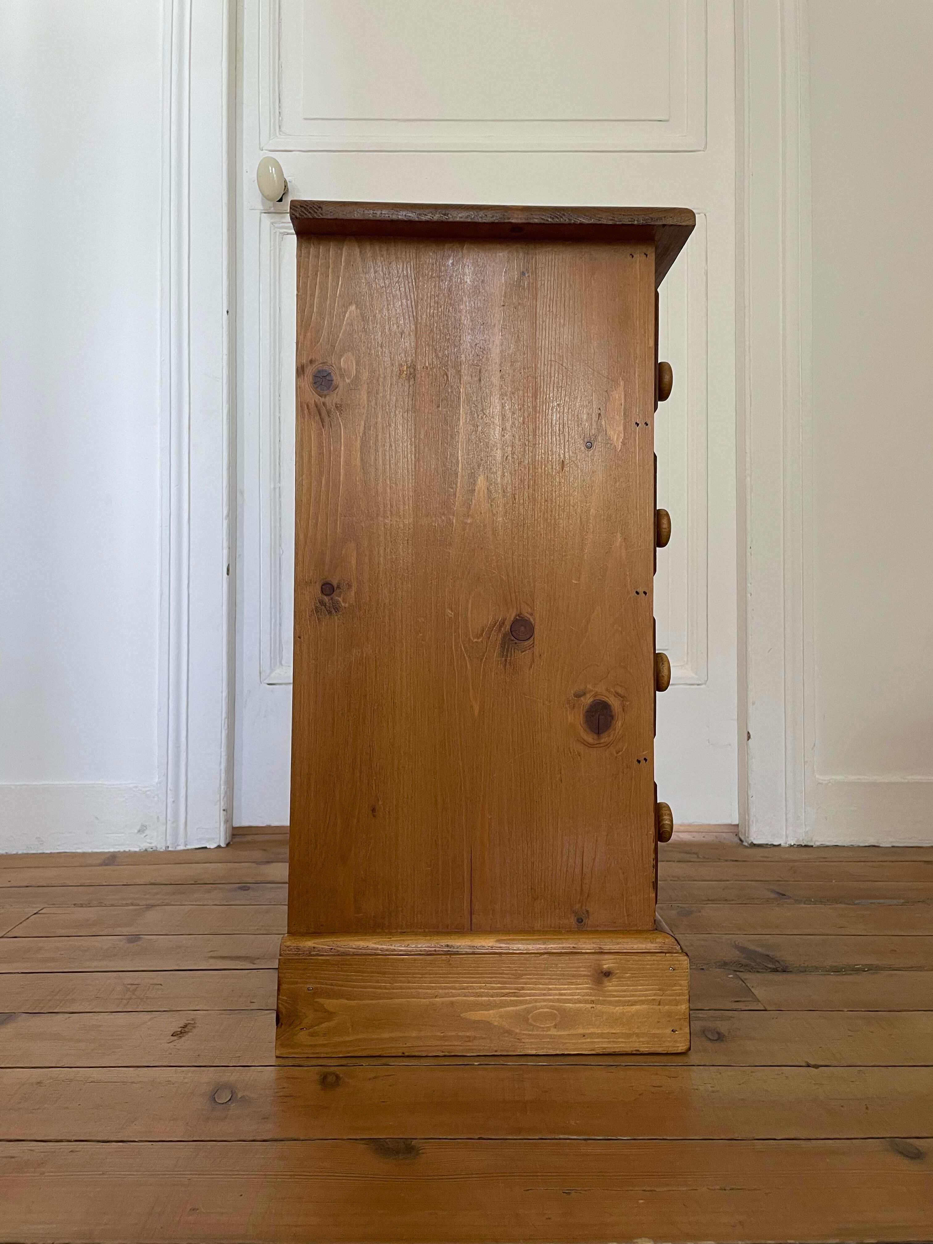 Mini vintage solid pine chest of drawers
