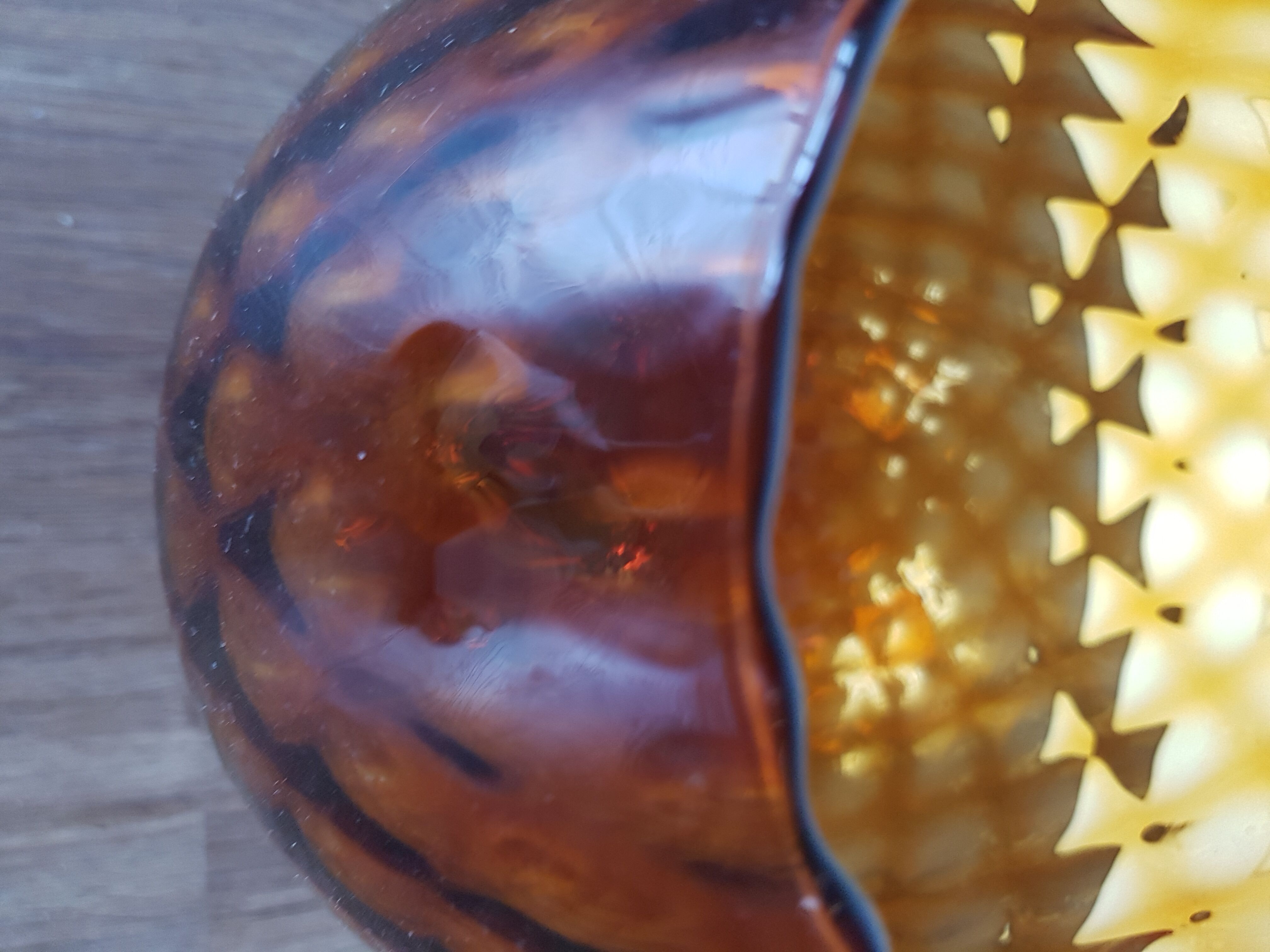 Amber glass cup