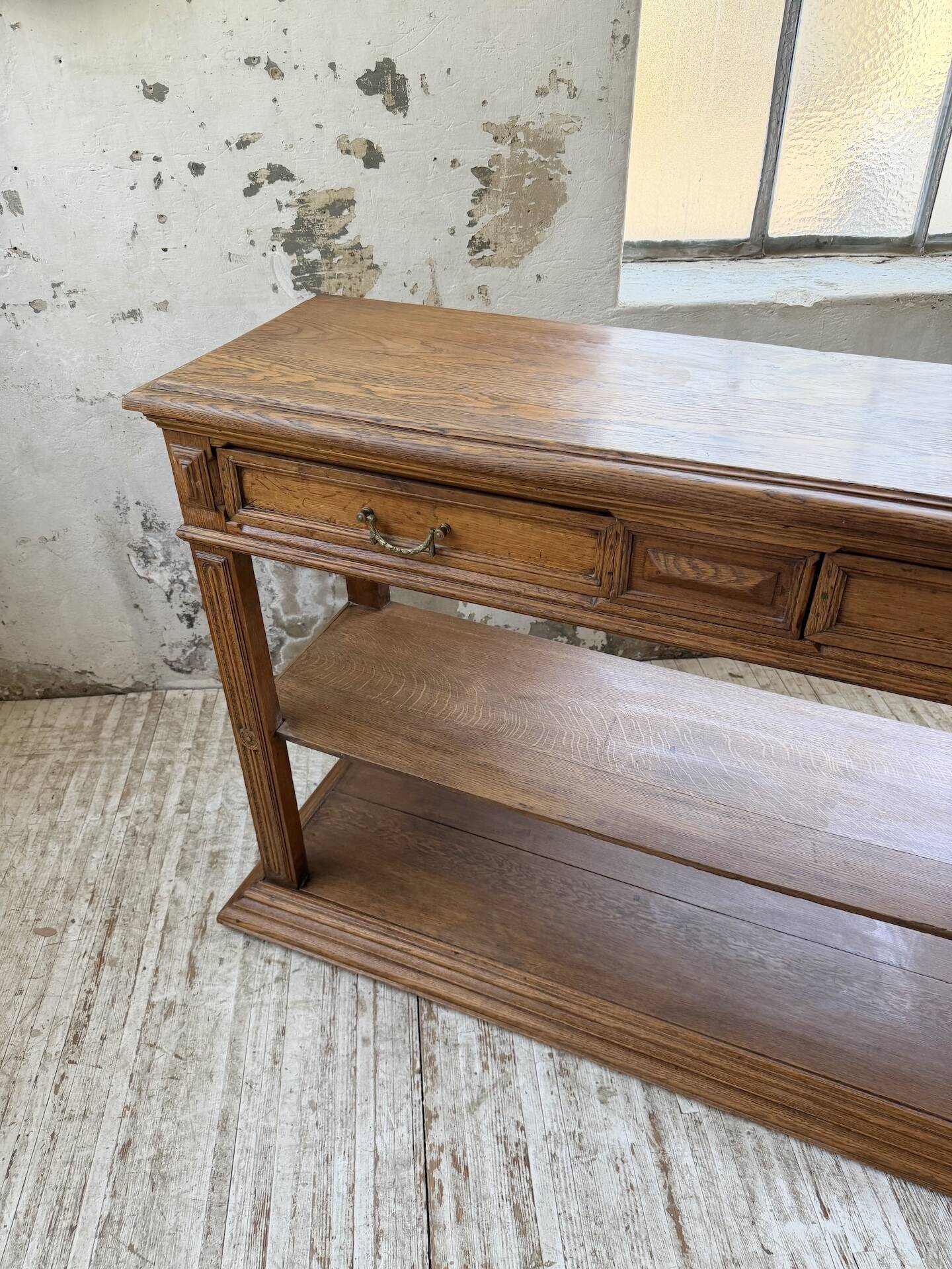 19th-century oak console table