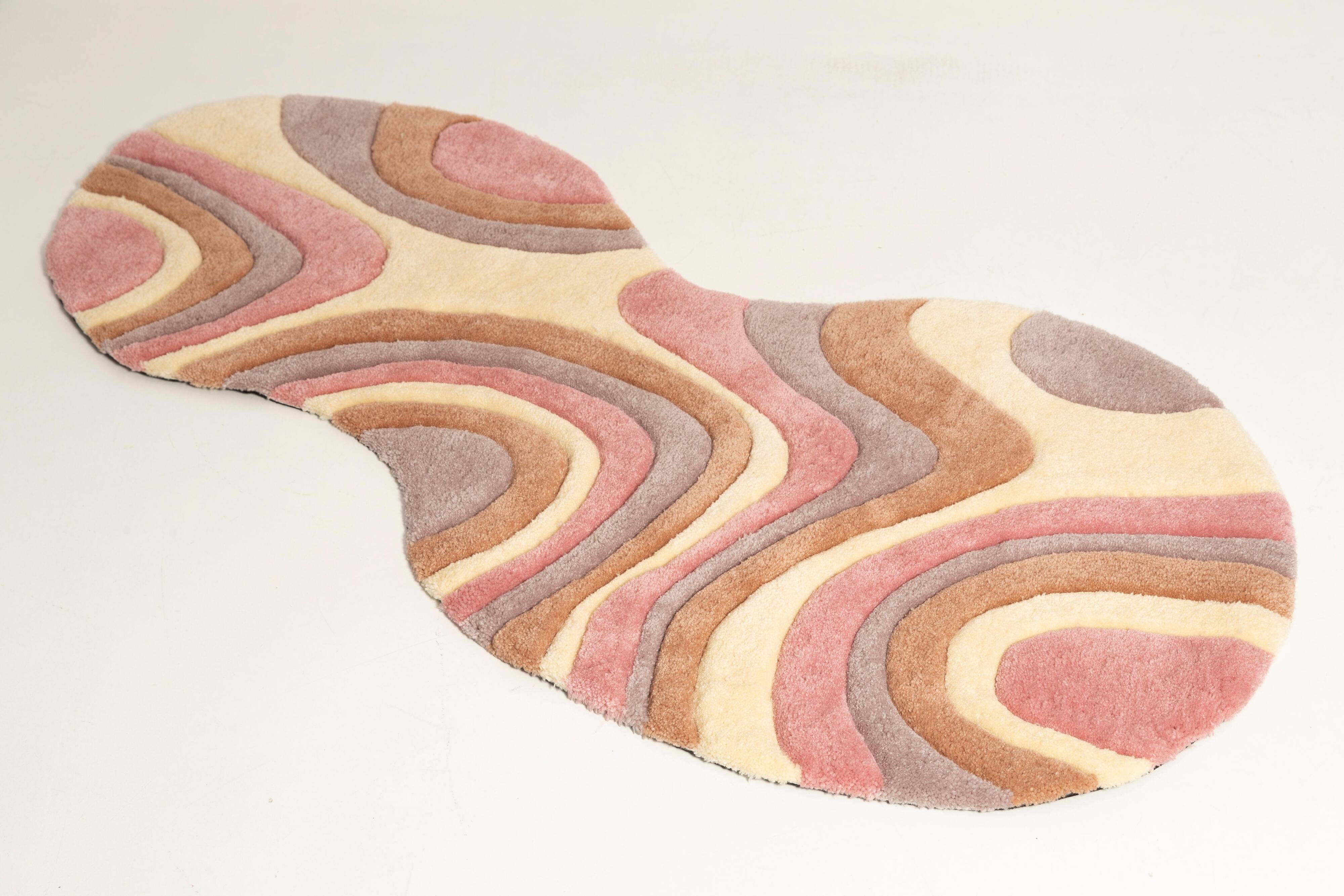 Mid-century wool rug, handmade, Poland, Europe, 1960s
