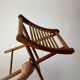 folding wooden stool bamboo style early 20th century