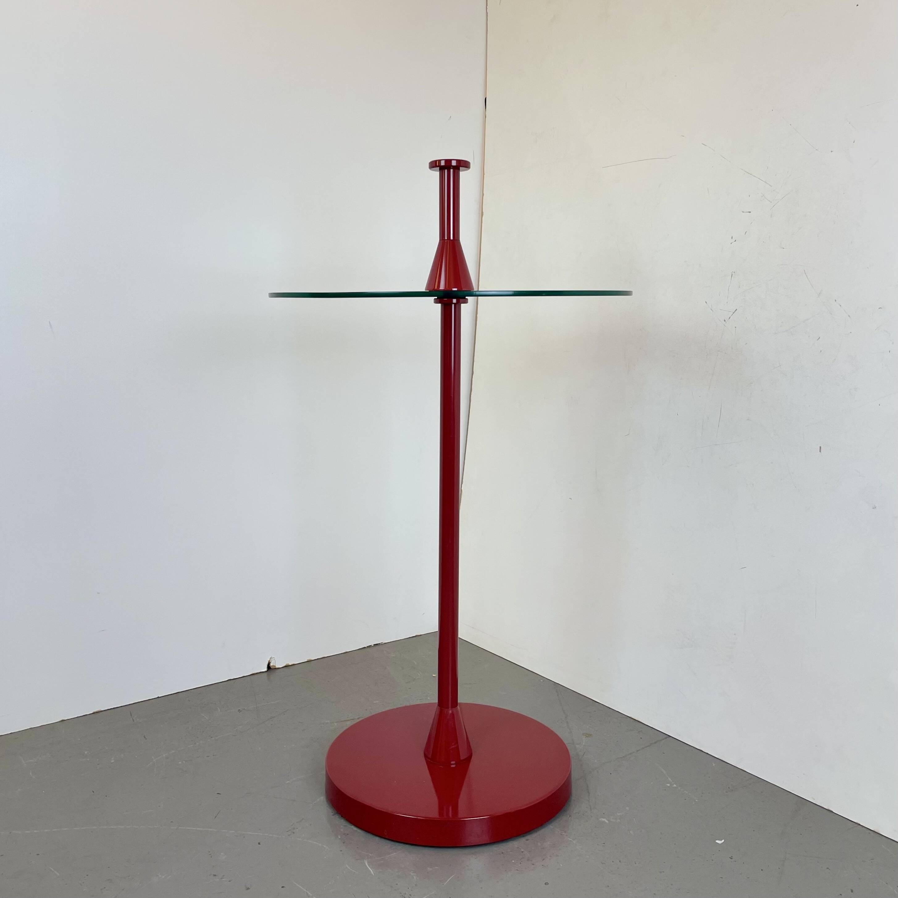 Postmodern Red Side Table, 1980s