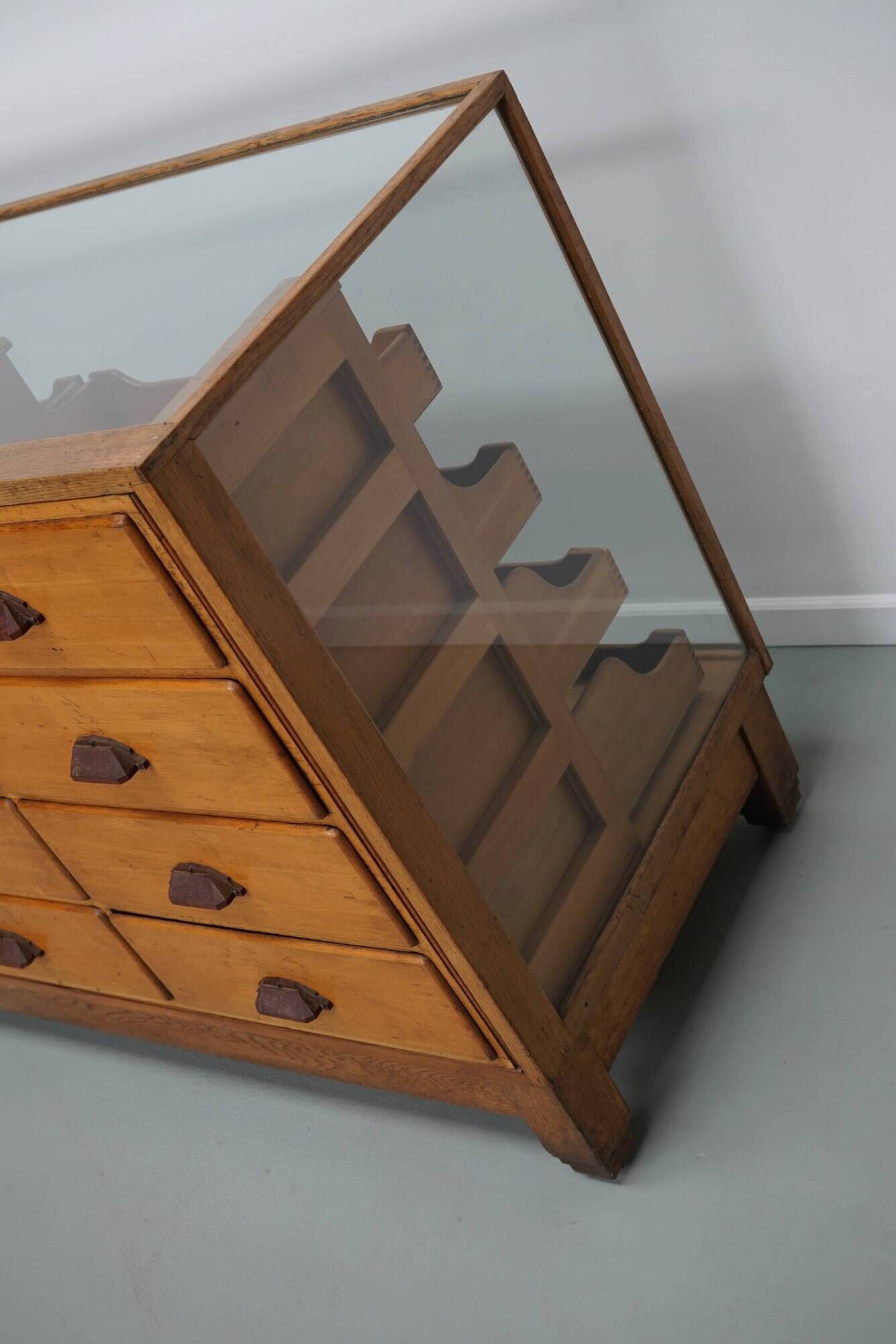 Antique British Maple & Oak Haberdashery Cabinet or Shop Counter, 1920/30s