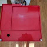 Joe Colombo Boby Red Plastic Serving Trolley for Bieffeplast Italy 1968 Space Age