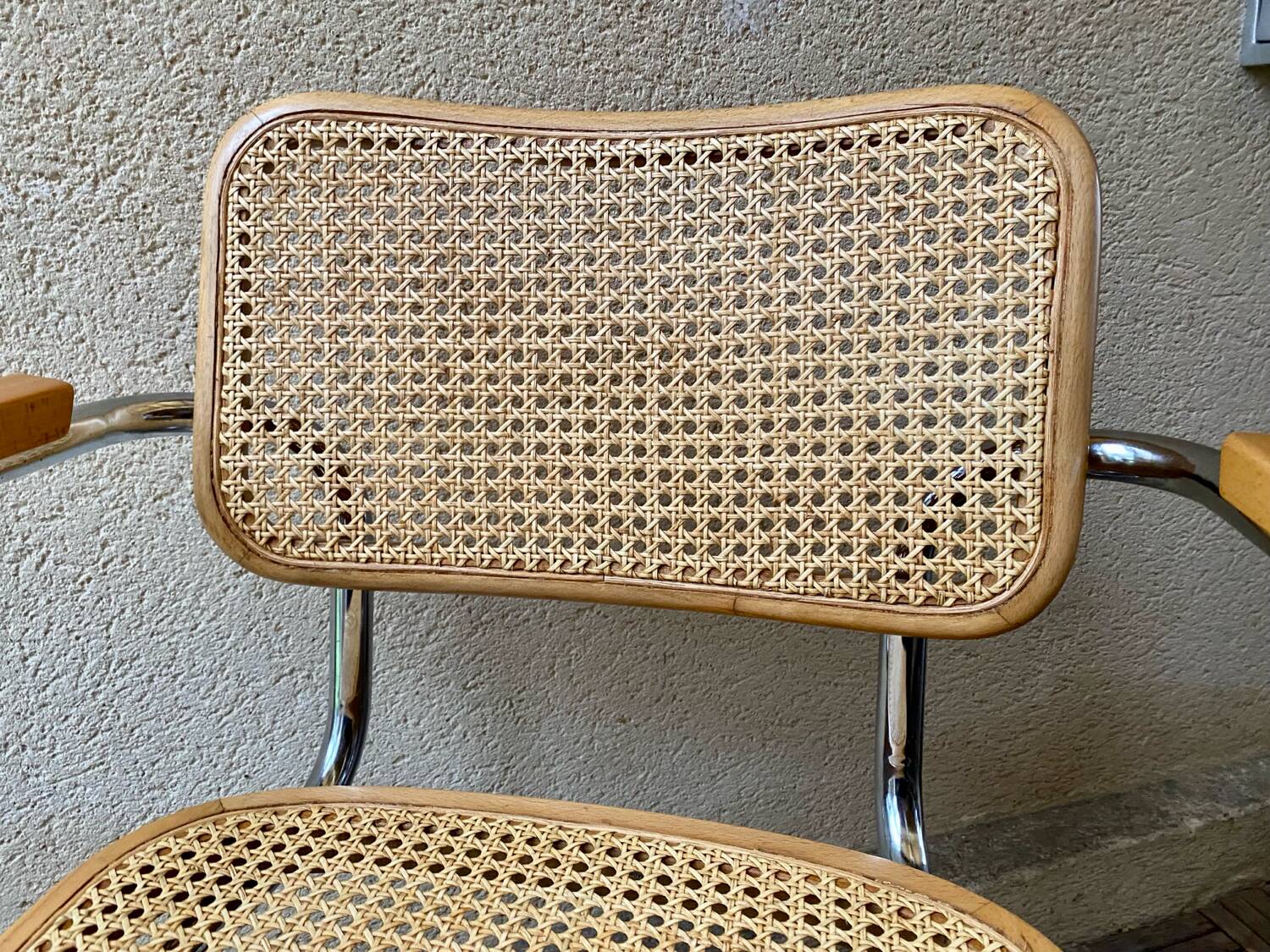 Cesca B64 armchair designed by Marcel Breuer, vintage Italy, 1980s.