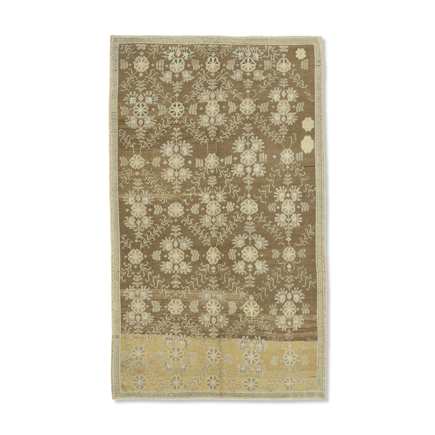 1960s handmade contemporary oriental beige rug 151 cm x 251 cm