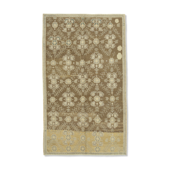 1960s handmade contemporary oriental beige rug 151 cm x 251 cm
