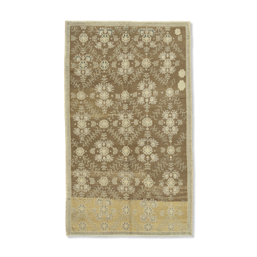 1960s handmade contemporary oriental beige rug 151 cm x 251 cm
