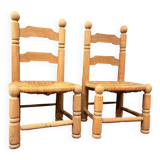 Pair of low brutalist chairs